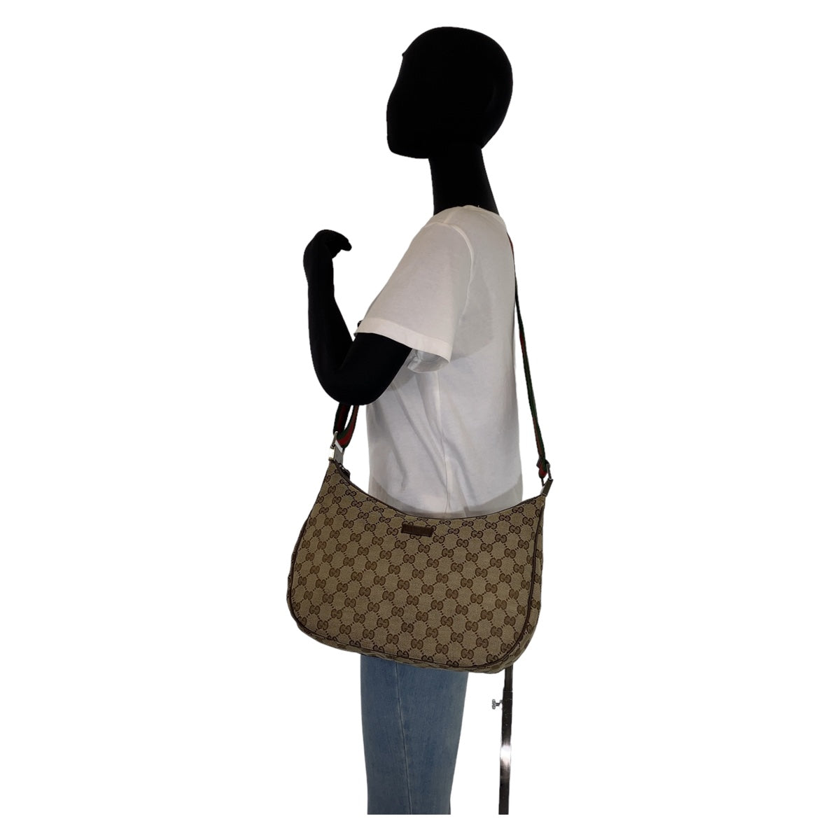 GUCCI グッチ シェリーライン GG柄 ベージュ ブラウン 茶 シルバー金具 GGキャンバス / レザー 122790 ショルダーバッグ 斜め掛け  レディース
