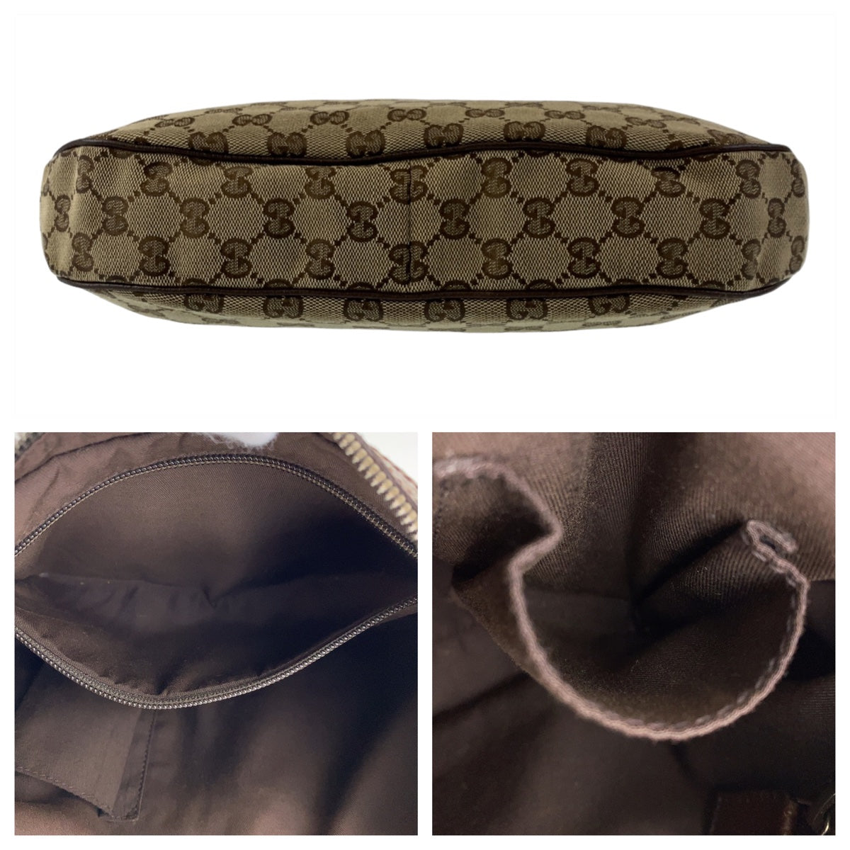 GUCCI グッチ シェリーライン GG柄 ベージュ ブラウン 茶 シルバー金具 GGキャンバス / レザー 122790 ショルダーバッグ 斜め掛け  レディース