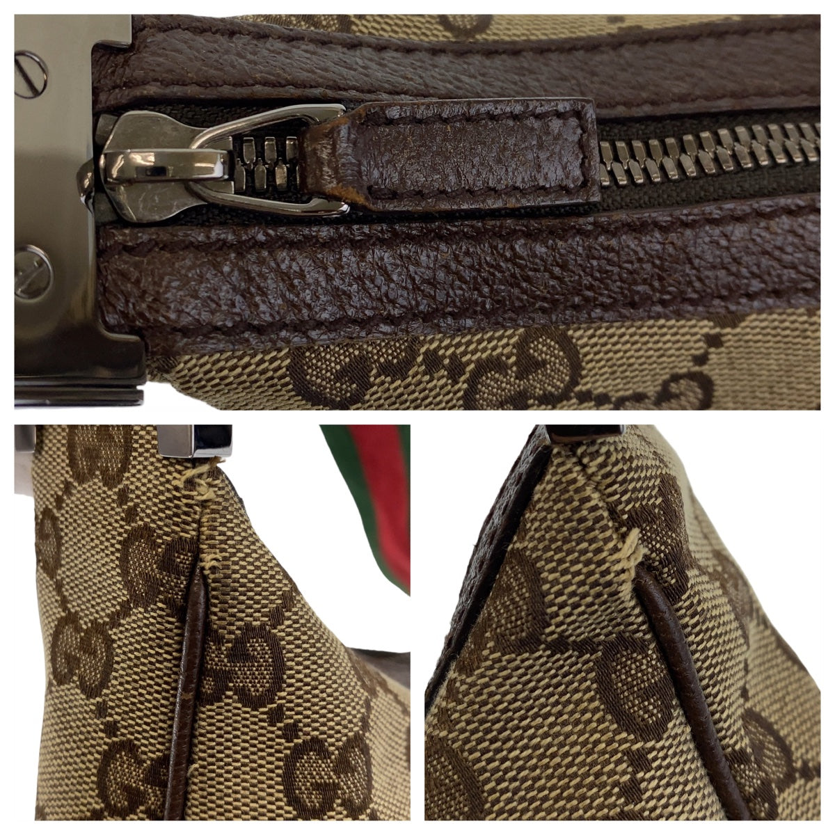 GUCCI グッチ シェリーライン GG柄 ベージュ ブラウン 茶 シルバー金具 GGキャンバス / レザー 122790 ショルダーバッグ 斜め掛け  レディース