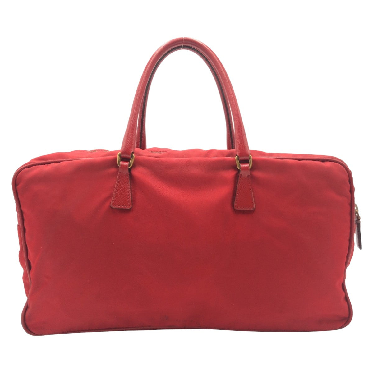 10794
PRADA プラダ テスート 三角ロゴ レッド ナイロン ハンドバッグ  レディース