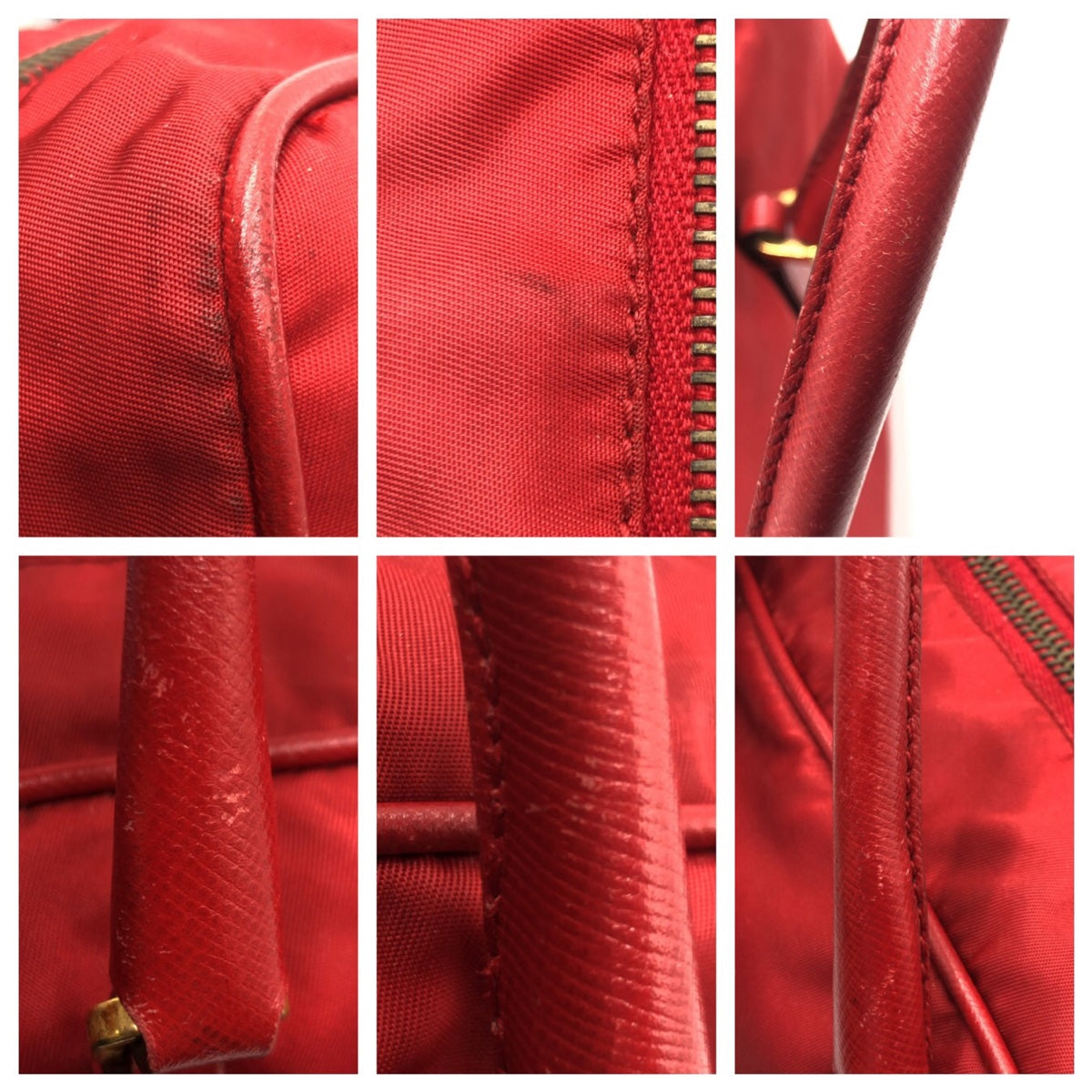 10794
PRADA プラダ テスート 三角ロゴ レッド ナイロン ハンドバッグ  レディース
