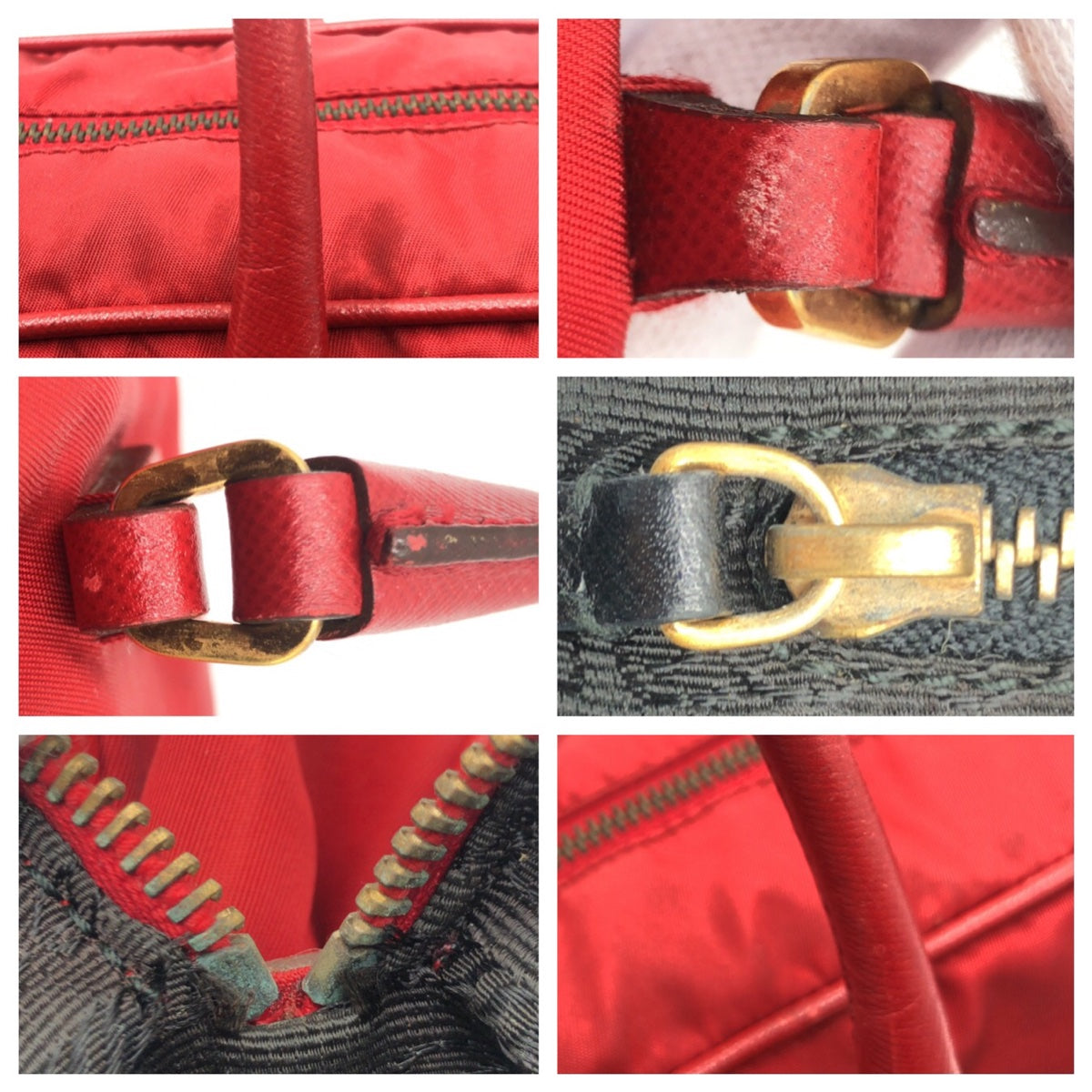 10794
PRADA プラダ テスート 三角ロゴ レッド ナイロン ハンドバッグ  レディース
