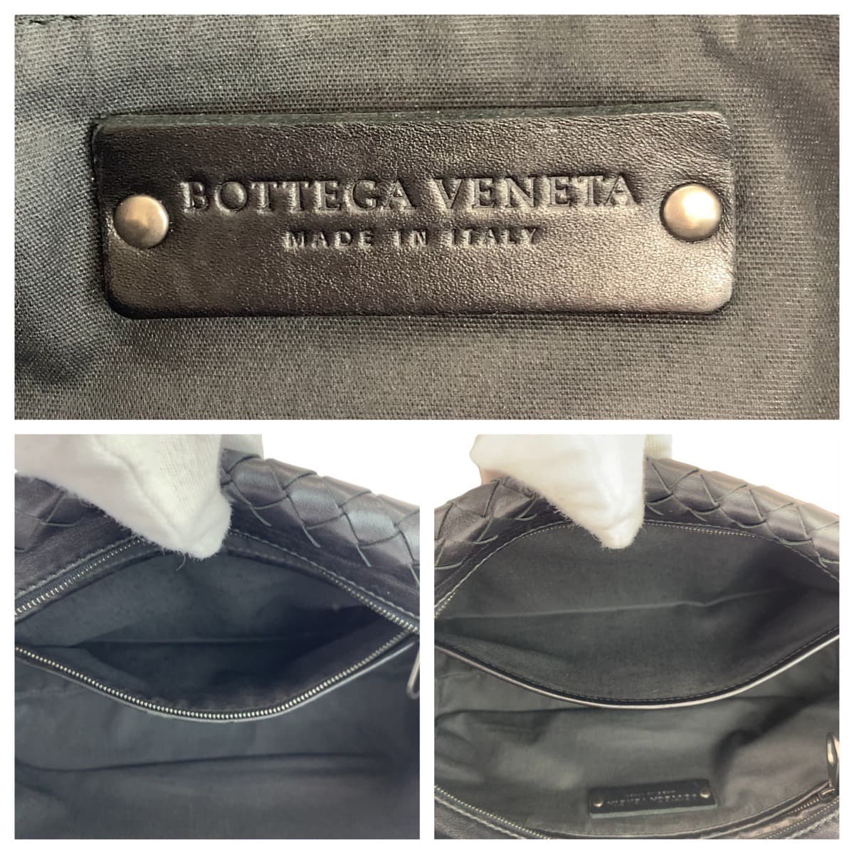 BOTTEGAVENETA ボッテガヴェネタ イントレチャート ブラック 黒 ブラック金具 レザー セカンドバッグ クラッチバッグ  メンズ