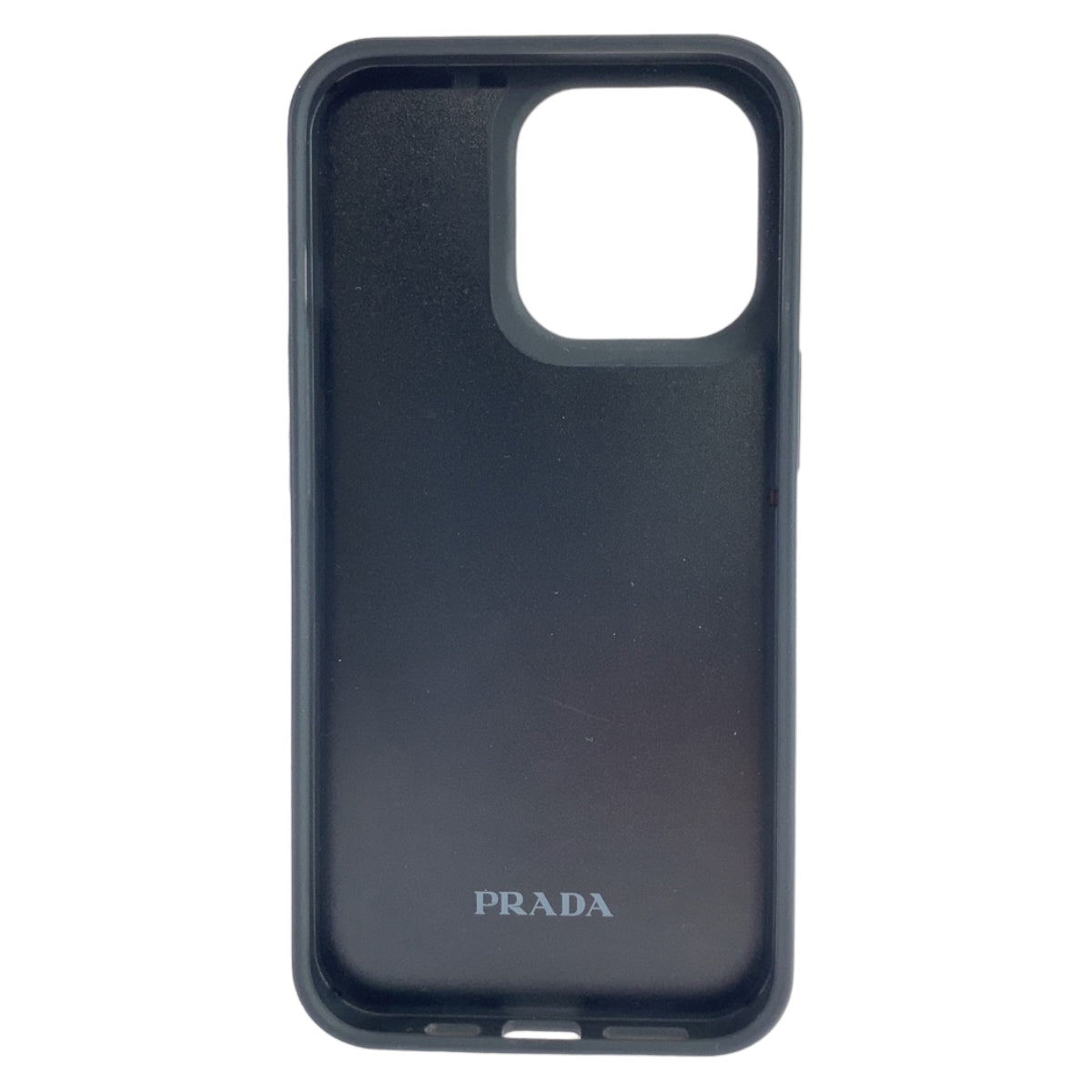 PRADA Prada Saffiano Triangle Logo Plate Black Gold Hardware Leather Mobile Phone/Smartphone Accessories iPhone 14 Pro Unisex Men's