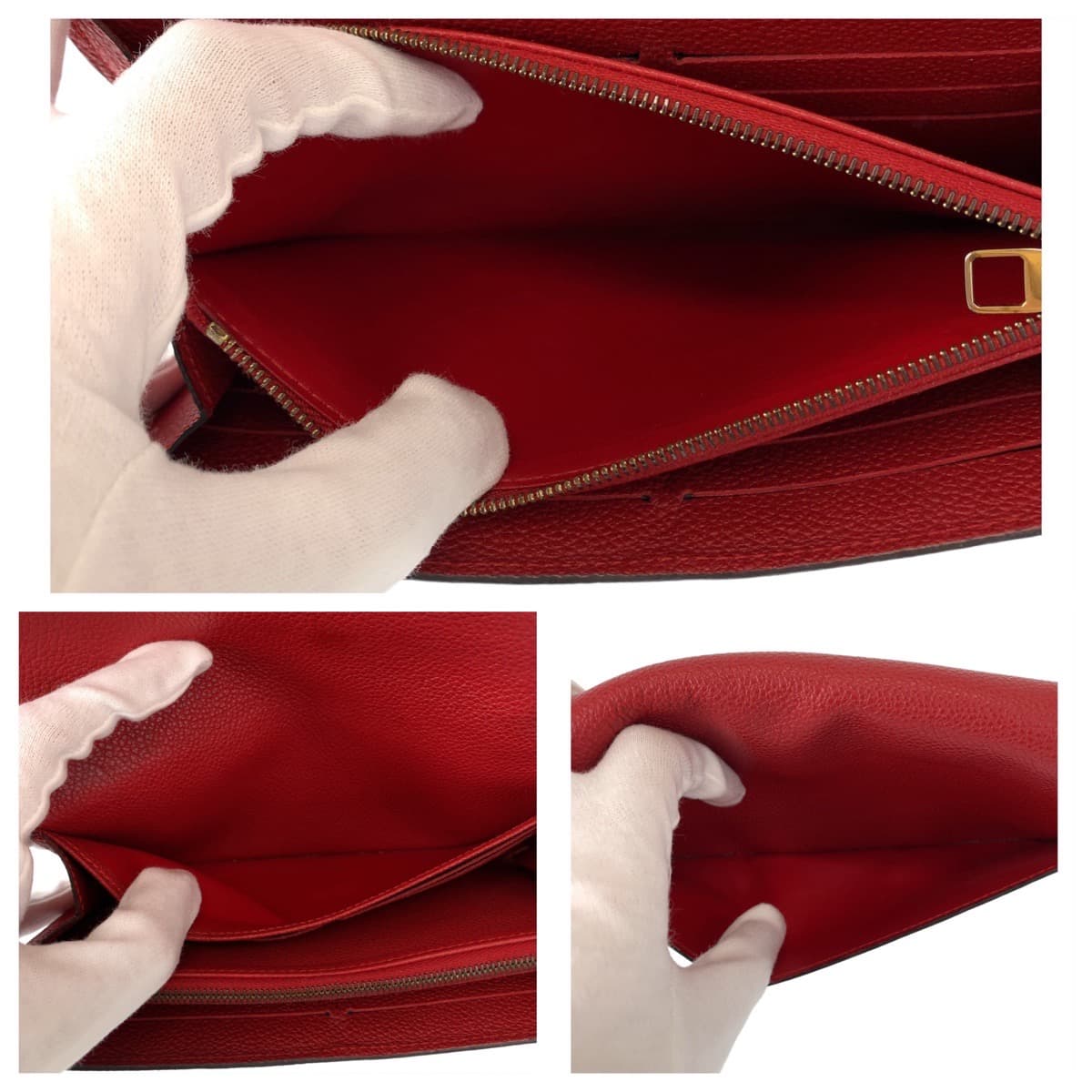 LOUIS VUITTON ルイヴィトン アンプラント モノグラム ポルトフォイユ サラ レッド 赤 ゴールド金具 レザー M61181 長財布 ロングウォレット  レディース