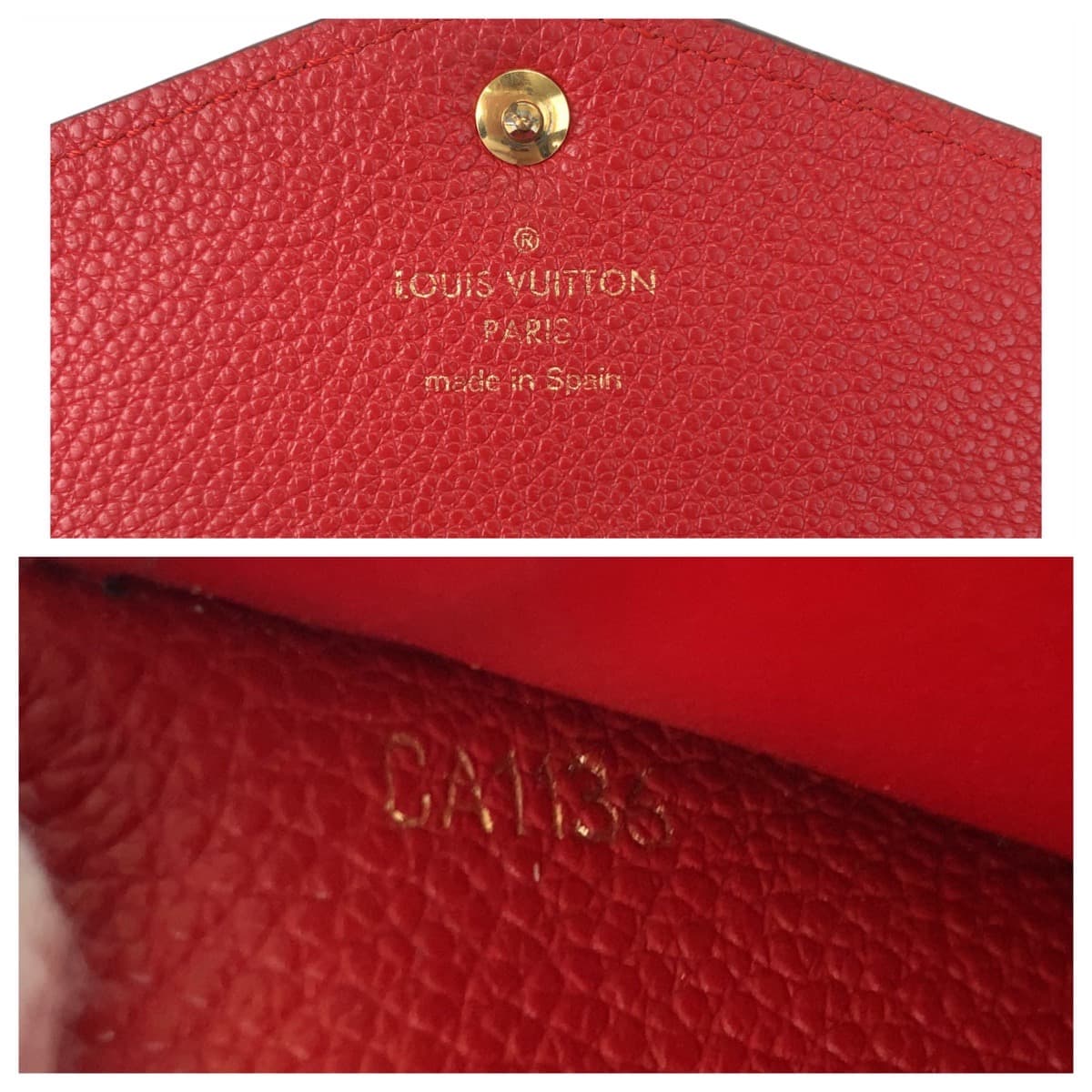 LOUIS VUITTON ルイヴィトン アンプラント モノグラム ポルトフォイユ サラ レッド 赤 ゴールド金具 レザー M61181 長財布 ロングウォレット  レディース