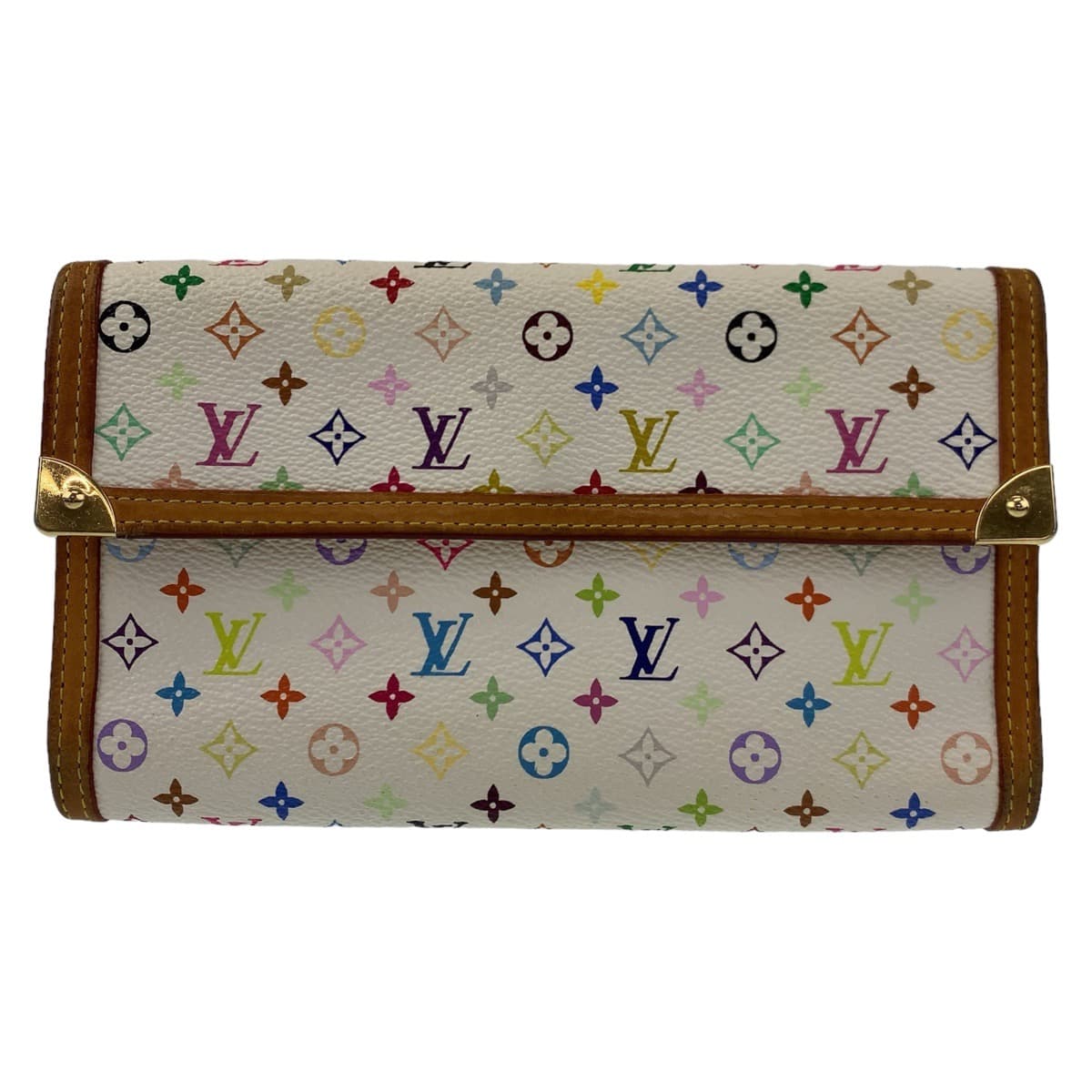 10803
LOUIS VUITTON ルイヴィトン モノグラム マルチカラー ポルトフォイユ サラ ブロン ホワイト マルチカラー ゴールド金具 PVC M92659 長財布  レディース