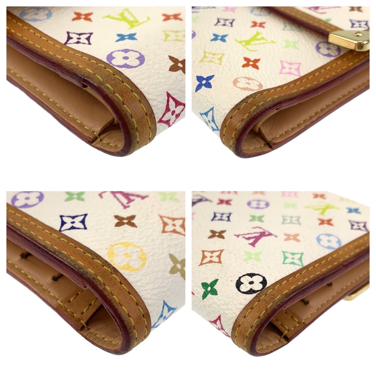 10803
LOUIS VUITTON ルイヴィトン モノグラム マルチカラー ポルトフォイユ サラ ブロン ホワイト マルチカラー ゴールド金具 PVC M92659 長財布  レディース