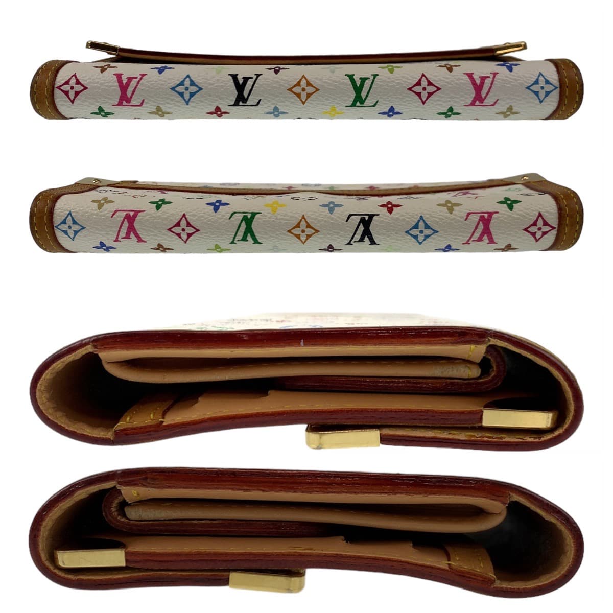 10803
LOUIS VUITTON ルイヴィトン モノグラム マルチカラー ポルトフォイユ サラ ブロン ホワイト マルチカラー ゴールド金具 PVC M92659 長財布  レディース