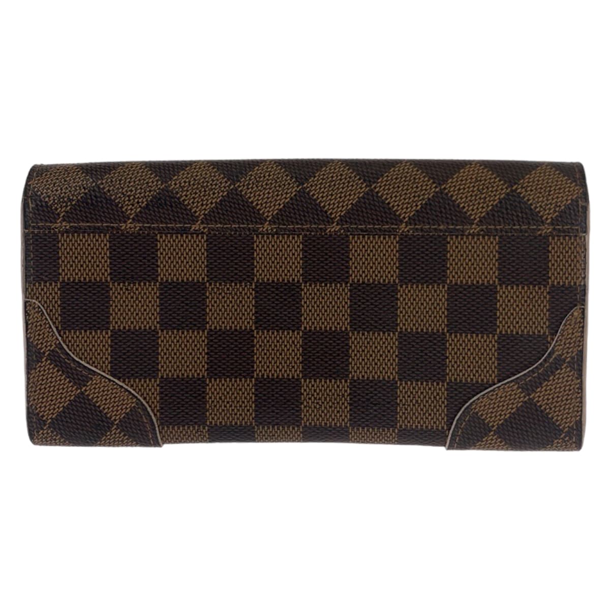 LOUIS VUITTON Damier Portefeuille Kaisa Brown Rose Ballerine Pink Gold Hardware PVC N61227 Long Wallet for Women