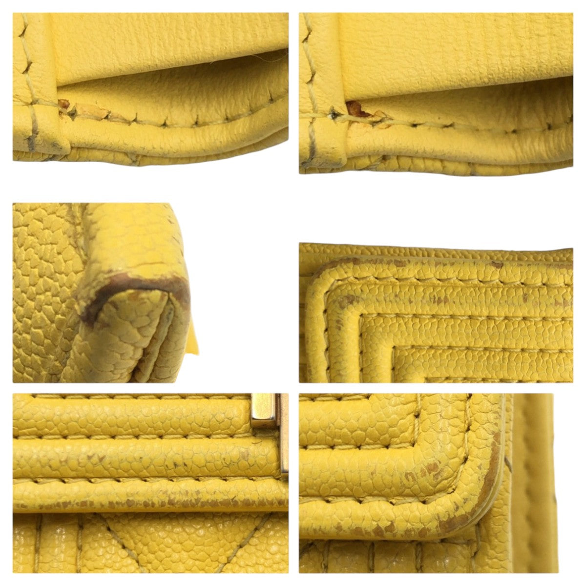 CHANEL シャネル ボーイシャネル ココマーク イエロー 黄 ゴールド金具 レザー 三つ折り財布 コンパクトウォレット  レディース