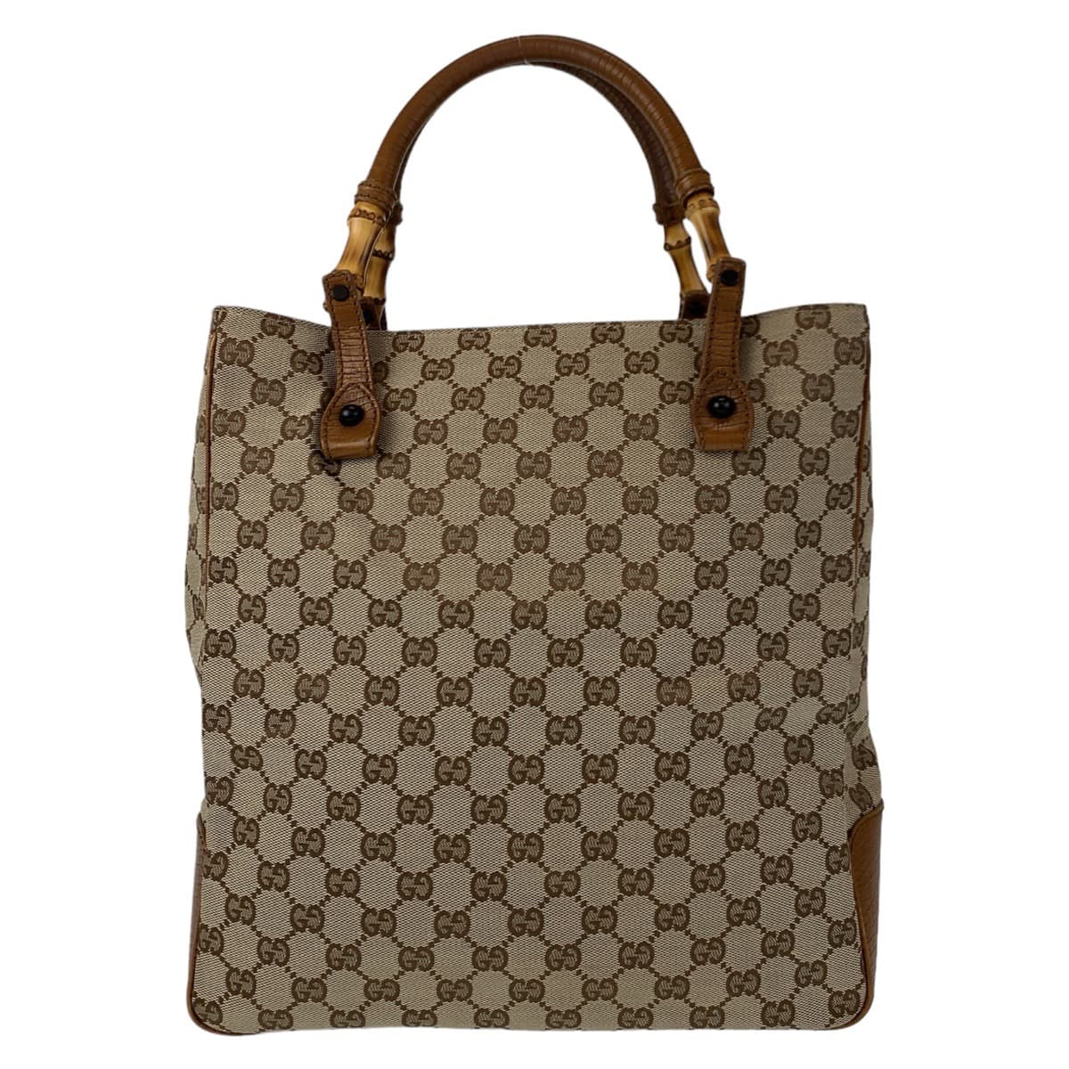10813
GUCCI グッチ バンブー GG柄 ベージュ ブラウン GGキャンバス 112530 トートバッグ ハンドバッグ  レディース