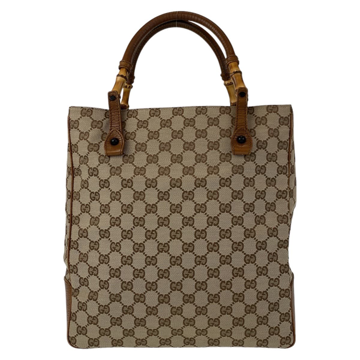 10813
GUCCI グッチ バンブー GG柄 ベージュ ブラウン GGキャンバス 112530 トートバッグ ハンドバッグ  レディース