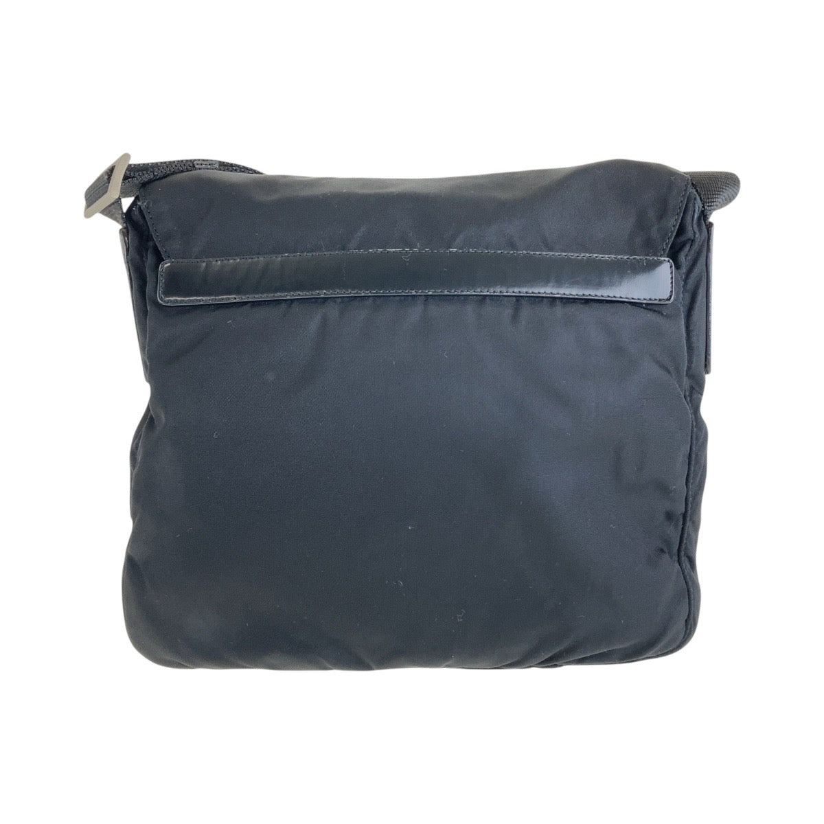12839
PRADA プラダ テスート 三角ロゴプレート ブラック 黒 シルバー金具 ナイロン ショルダーバッグ ポシェット  レディース
