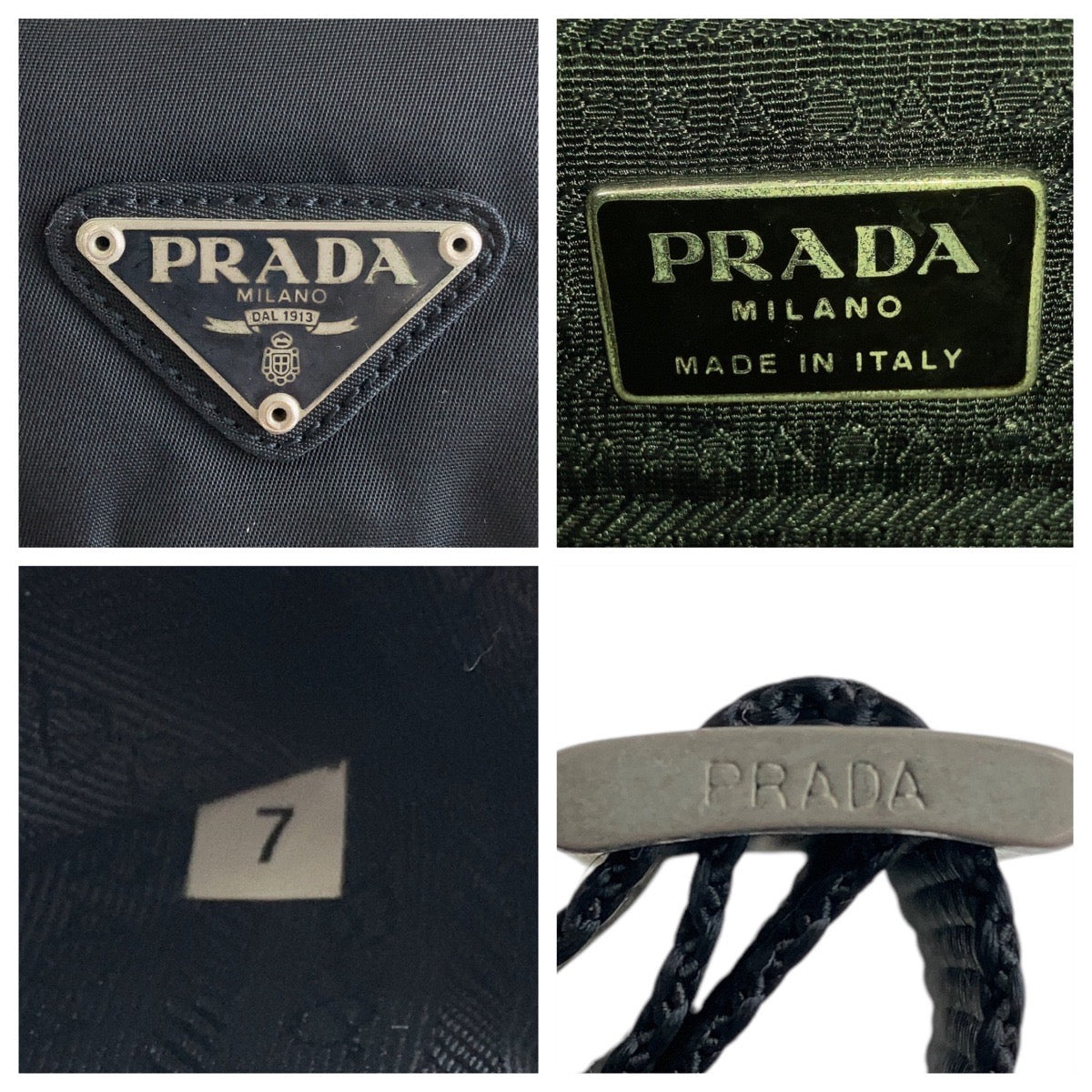 12839
PRADA プラダ テスート 三角ロゴプレート ブラック 黒 シルバー金具 ナイロン ショルダーバッグ ポシェット  レディース