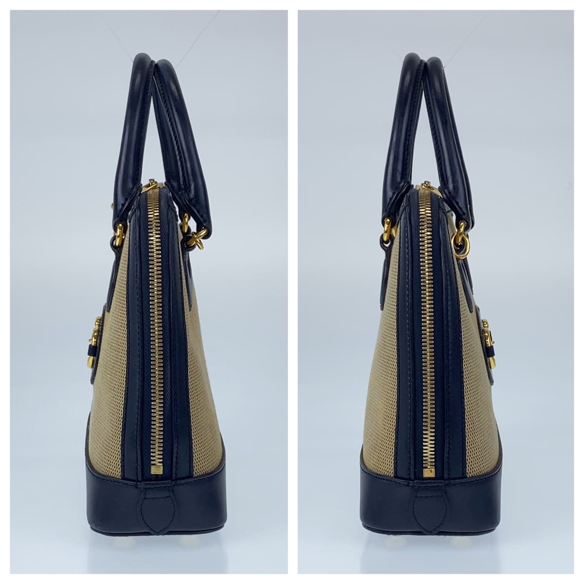 GUCCI グッチ ホースビット 1955 スモール トップハンドル ベージュ ネイビー ゴールド金具 キャンバス / レザー 621220 ショルダーバッグ ハンドバッグ 2WAY  レディース