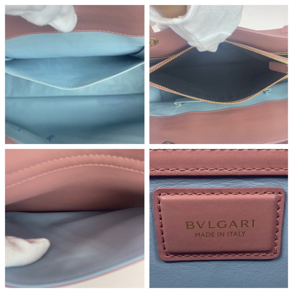 10818
BVLGARI ブルガリ ブルガリブルガリ ピンク ゴールド金具 レザー トートバッグ ハンドバッグ ショルダーバッグ  レディース