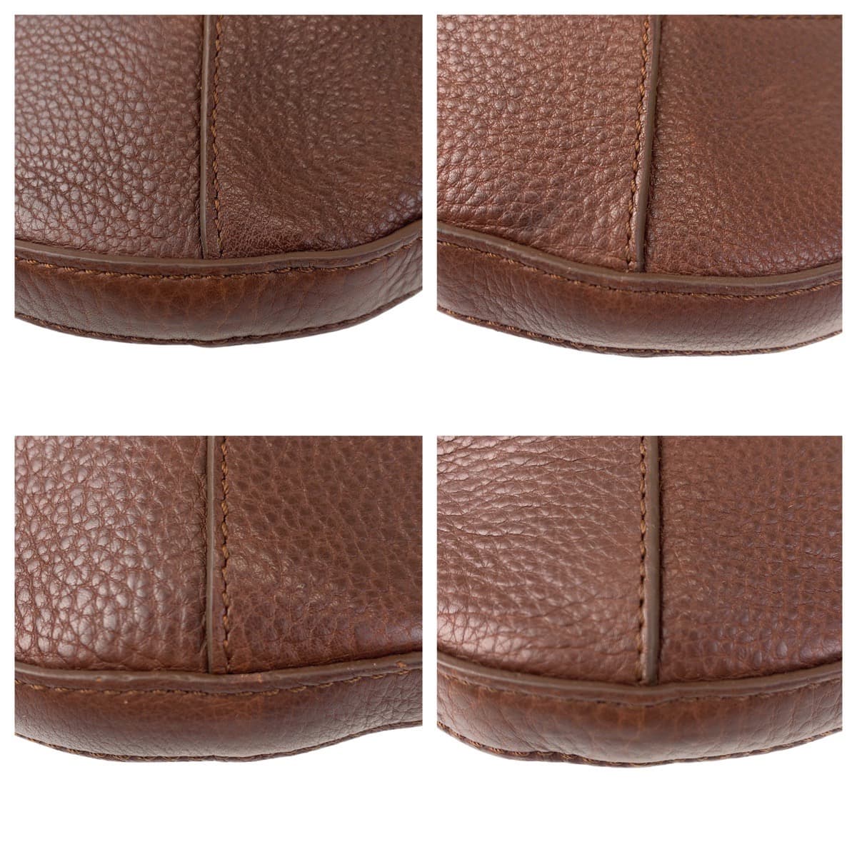 PRADA Hobo Brown Gold Hardware Leather Shoulder Bag for Women