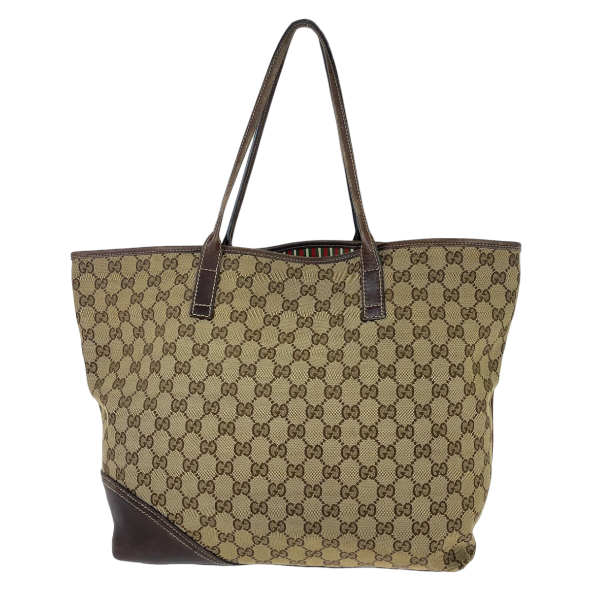GUCCI グッチ インターロッキングG ニューブリット ブラウン 茶 ゴールド金具 GGキャンバス 169945 トートバッグ ハンドバッグ  レディース