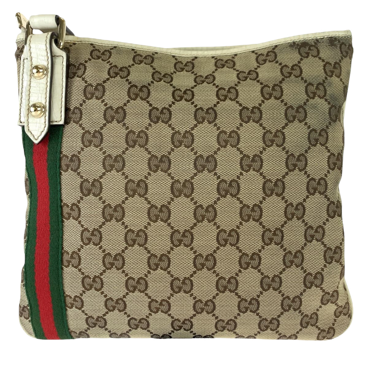 GUCCI グッチ シェリーライン ベージュ ホワイト 白 GGキャンバス / レザー 144388 ショルダーバッグ 斜め掛け  レディース