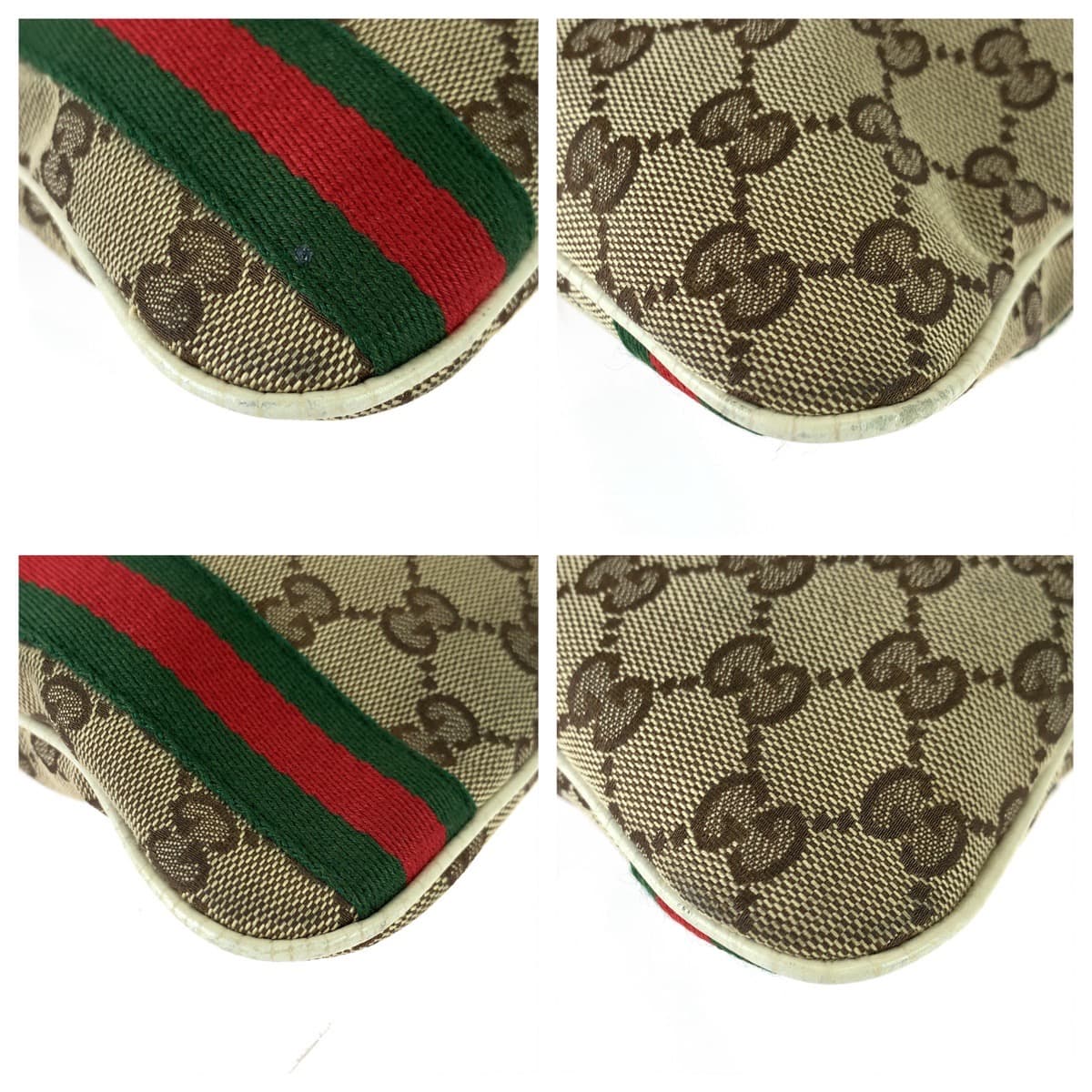 GUCCI グッチ シェリーライン ベージュ ホワイト 白 GGキャンバス / レザー 144388 ショルダーバッグ 斜め掛け  レディース