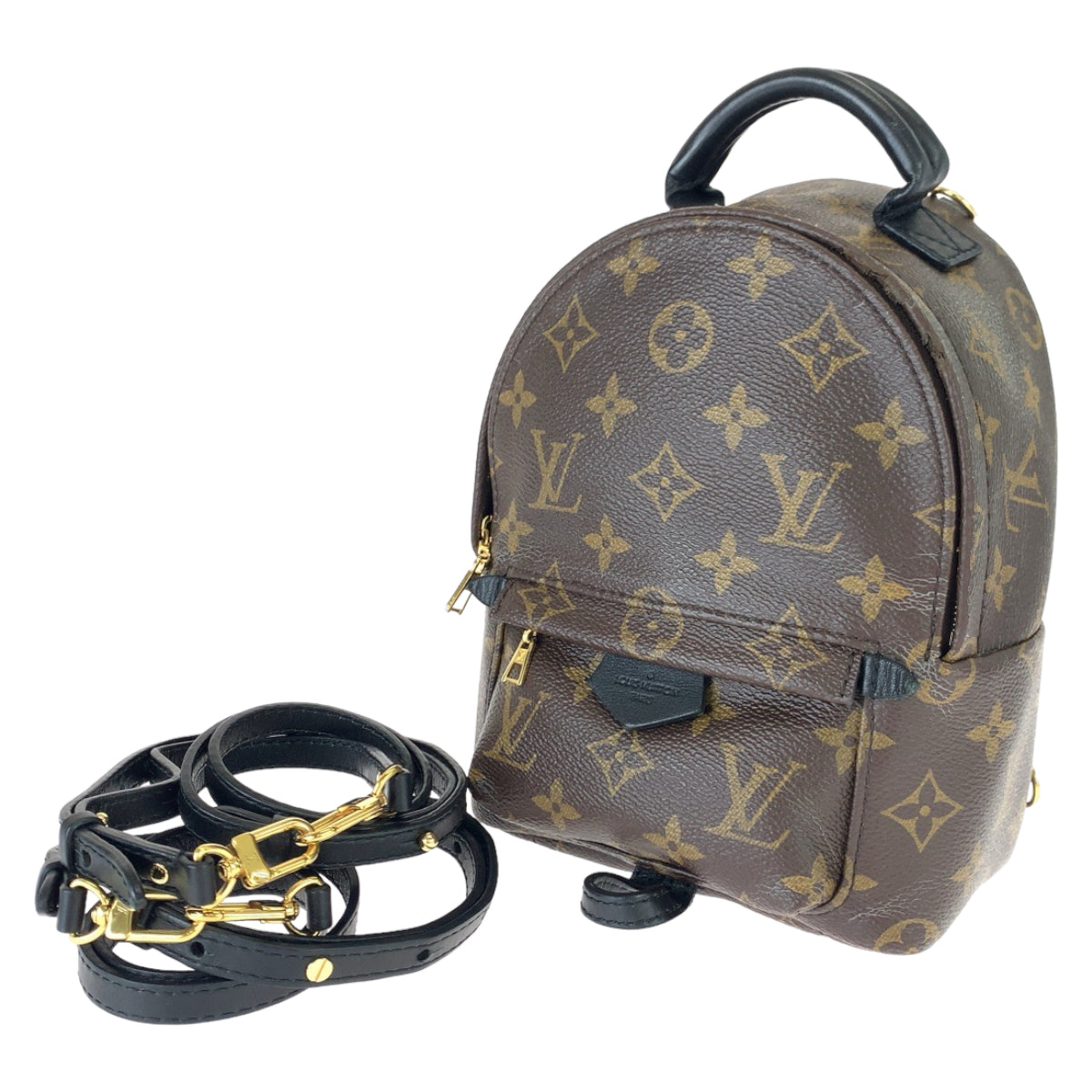 LOUIS VUITTON ルイヴィトン モノグラム パームスプリングスバックパックミニ ブラウン 茶 ゴールド金具 PVC M44873 リュックサック バックパック  レディース