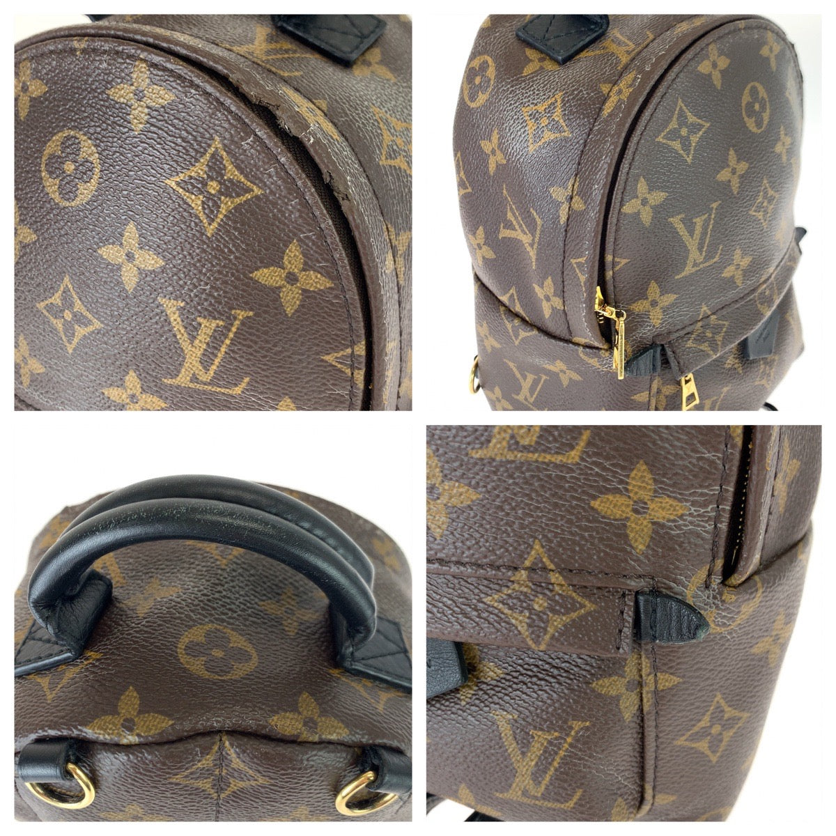 LOUIS VUITTON ルイヴィトン モノグラム パームスプリングスバックパックミニ ブラウン 茶 ゴールド金具 PVC M44873 リュックサック バックパック  レディース