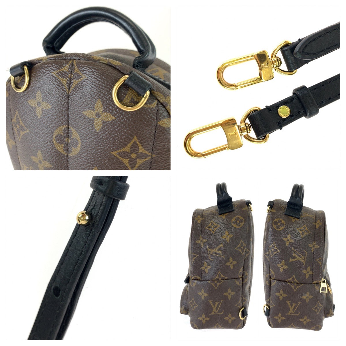 LOUIS VUITTON ルイヴィトン モノグラム パームスプリングスバックパックミニ ブラウン 茶 ゴールド金具 PVC M44873 リュックサック バックパック  レディース