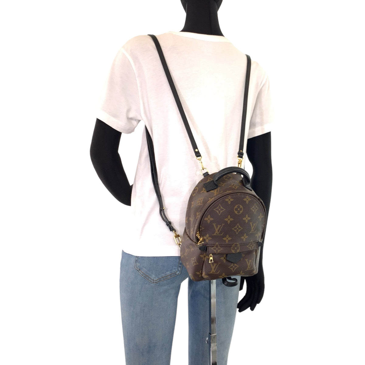 LOUIS VUITTON ルイヴィトン モノグラム パームスプリングスバックパックミニ ブラウン 茶 ゴールド金具 PVC M44873 リュックサック バックパック  レディース