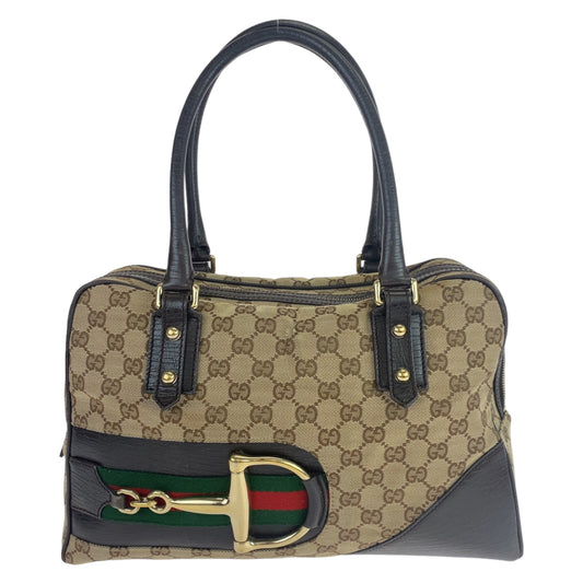 GUCCI グッチ シェリーライン ブラウン 茶 ゴールド金具 GGキャンバス 141503 トートバッグ ハンドバッグ ショルダーバッグ  レディース