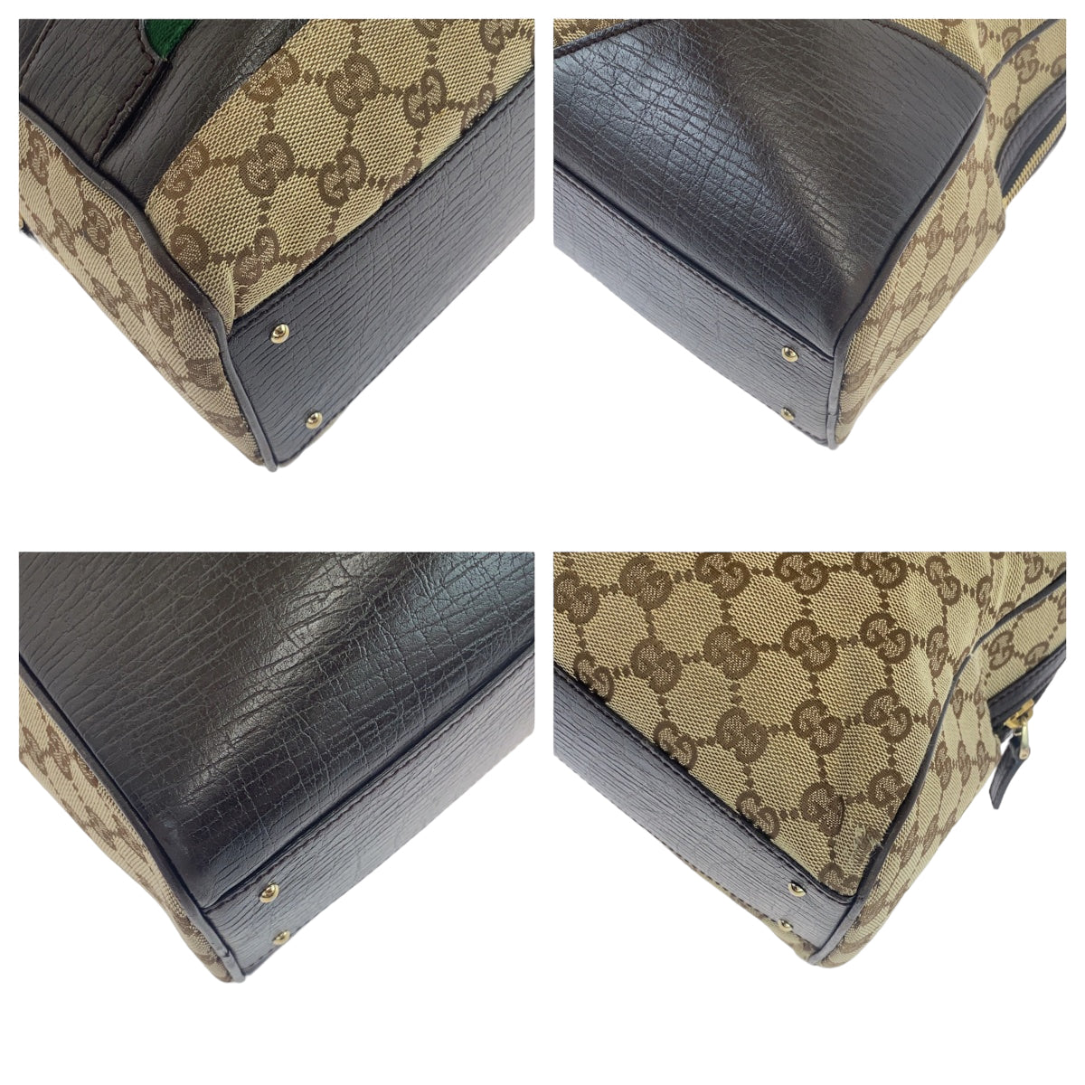 GUCCI グッチ シェリーライン ブラウン 茶 ゴールド金具 GGキャンバス 141503 トートバッグ ハンドバッグ ショルダーバッグ  レディース