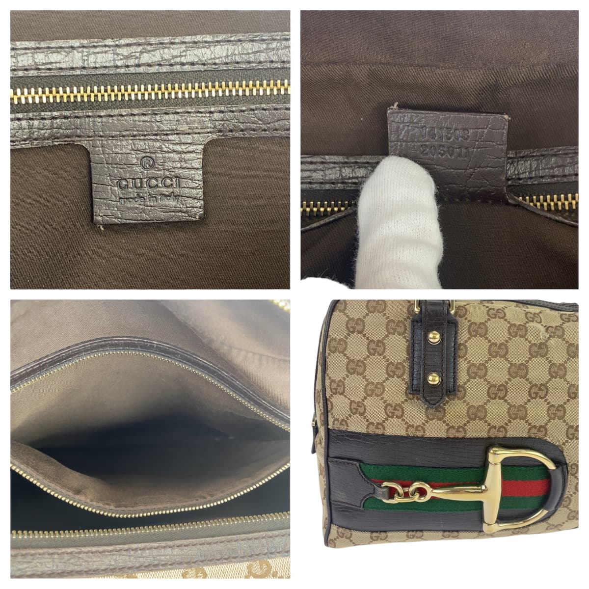 GUCCI グッチ シェリーライン ブラウン 茶 ゴールド金具 GGキャンバス 141503 トートバッグ ハンドバッグ ショルダーバッグ  レディース