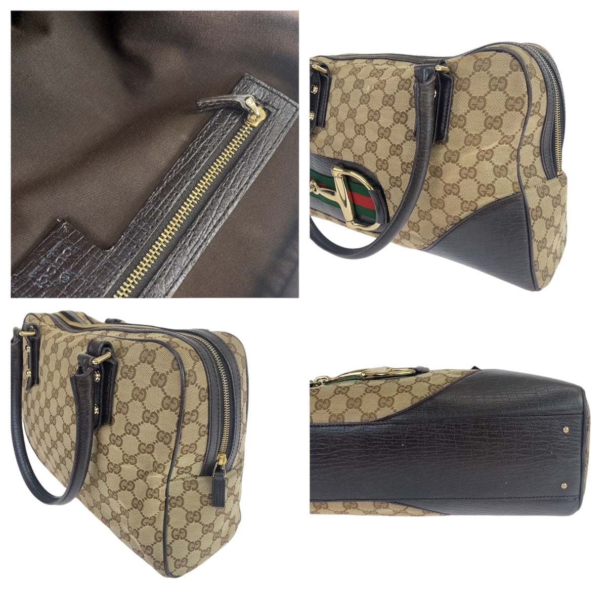 GUCCI グッチ シェリーライン ブラウン 茶 ゴールド金具 GGキャンバス 141503 トートバッグ ハンドバッグ ショルダーバッグ  レディース