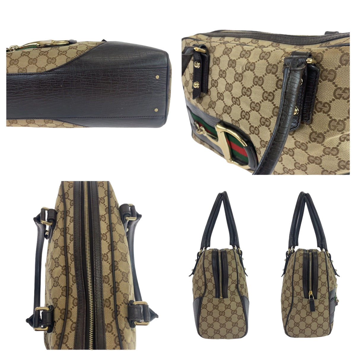 GUCCI グッチ シェリーライン ブラウン 茶 ゴールド金具 GGキャンバス 141503 トートバッグ ハンドバッグ ショルダーバッグ  レディース