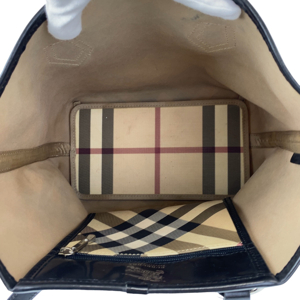 BURBERRY バーバリー ノバチェック ベージュ ブラウン シルバー金具 PVC トートバッグ 肩掛け  レディース