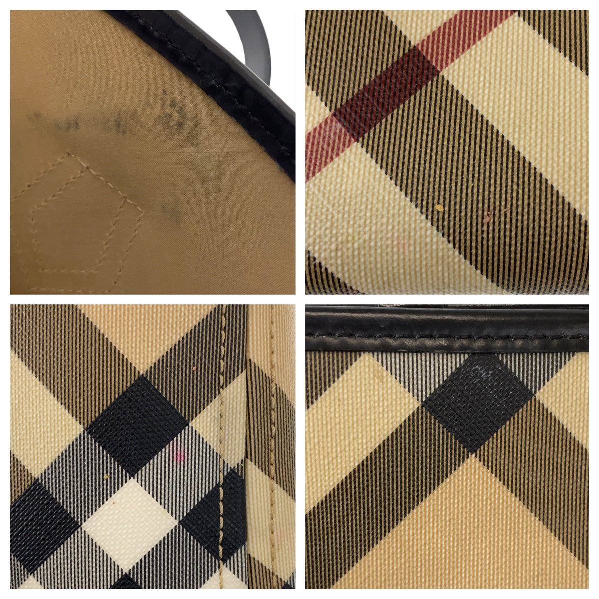 BURBERRY バーバリー ノバチェック ベージュ ブラウン シルバー金具 PVC トートバッグ 肩掛け  レディース