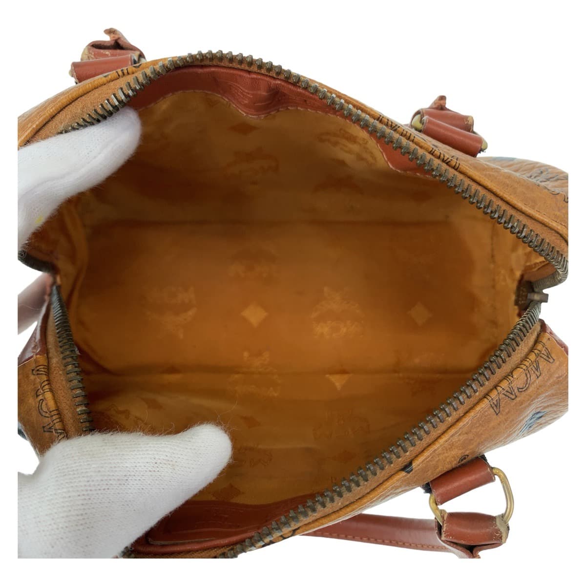 10827
MCM エム シー エム ヴィンテージ ヴィセトス モノグラム ブラウン コニャック ゴールド金具 PVC ミニボストンバッグ 斜め掛け ショルダーバッグ  レディース