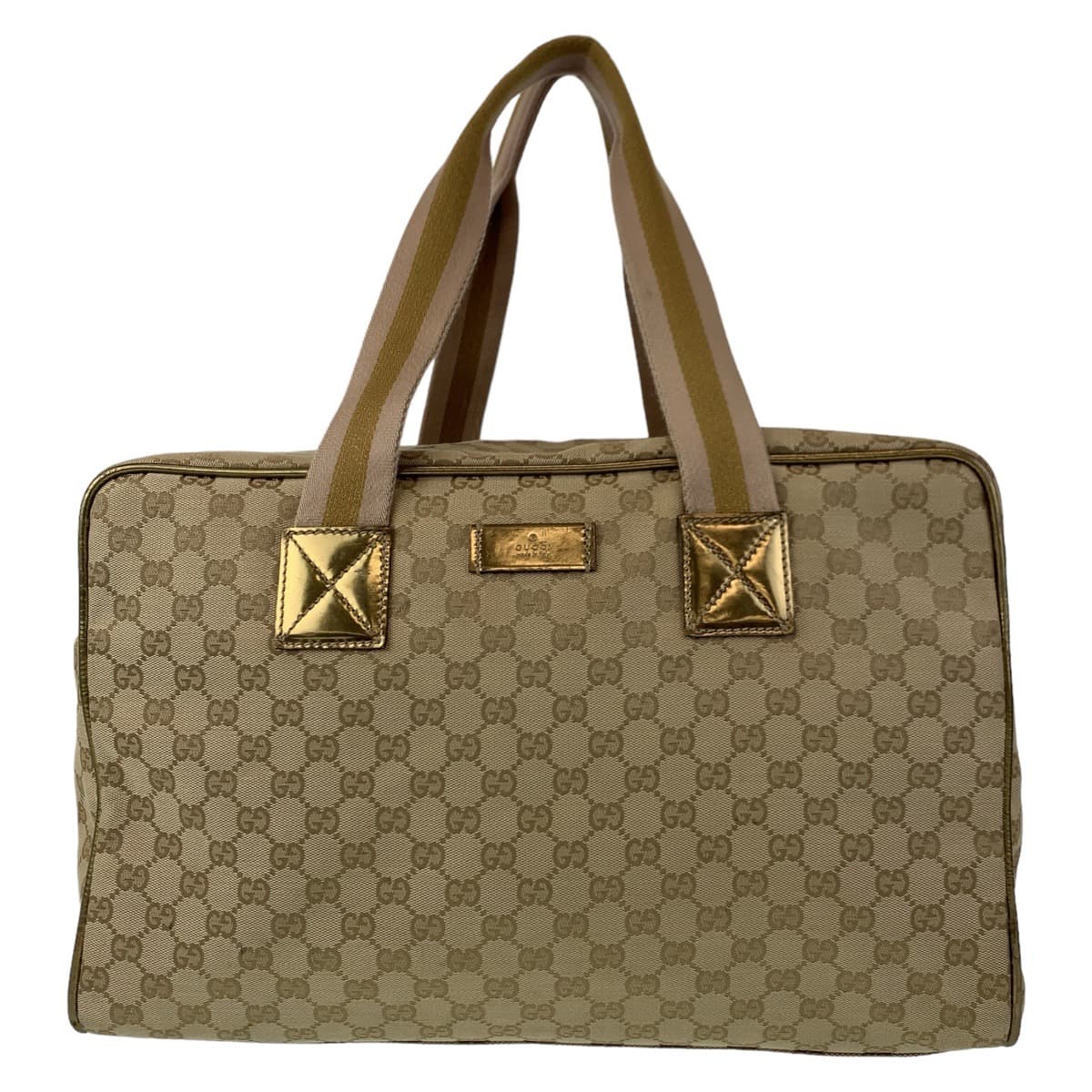 10833
GUCCI グッチ GG柄 ベージュ ゴールド 金 ゴールド金具 GGキャンバス 153240 ボストンバッグ ハンドバッグ 男女兼用  レディース ABP30