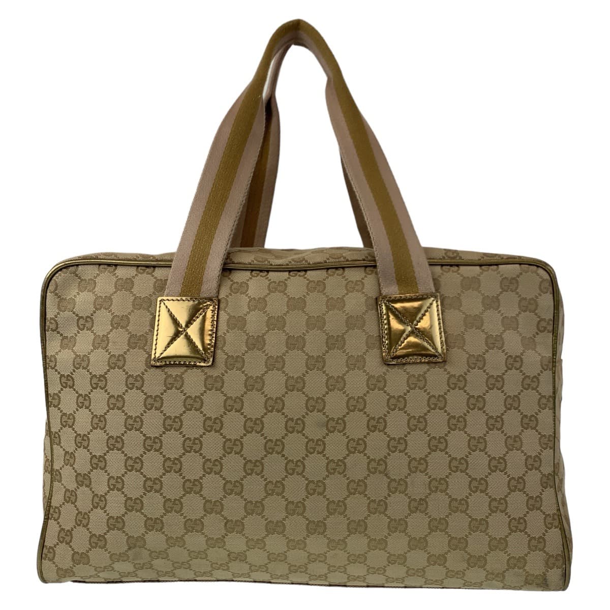 10833
GUCCI グッチ GG柄 ベージュ ゴールド 金 ゴールド金具 GGキャンバス 153240 ボストンバッグ ハンドバッグ 男女兼用  レディース ABP30