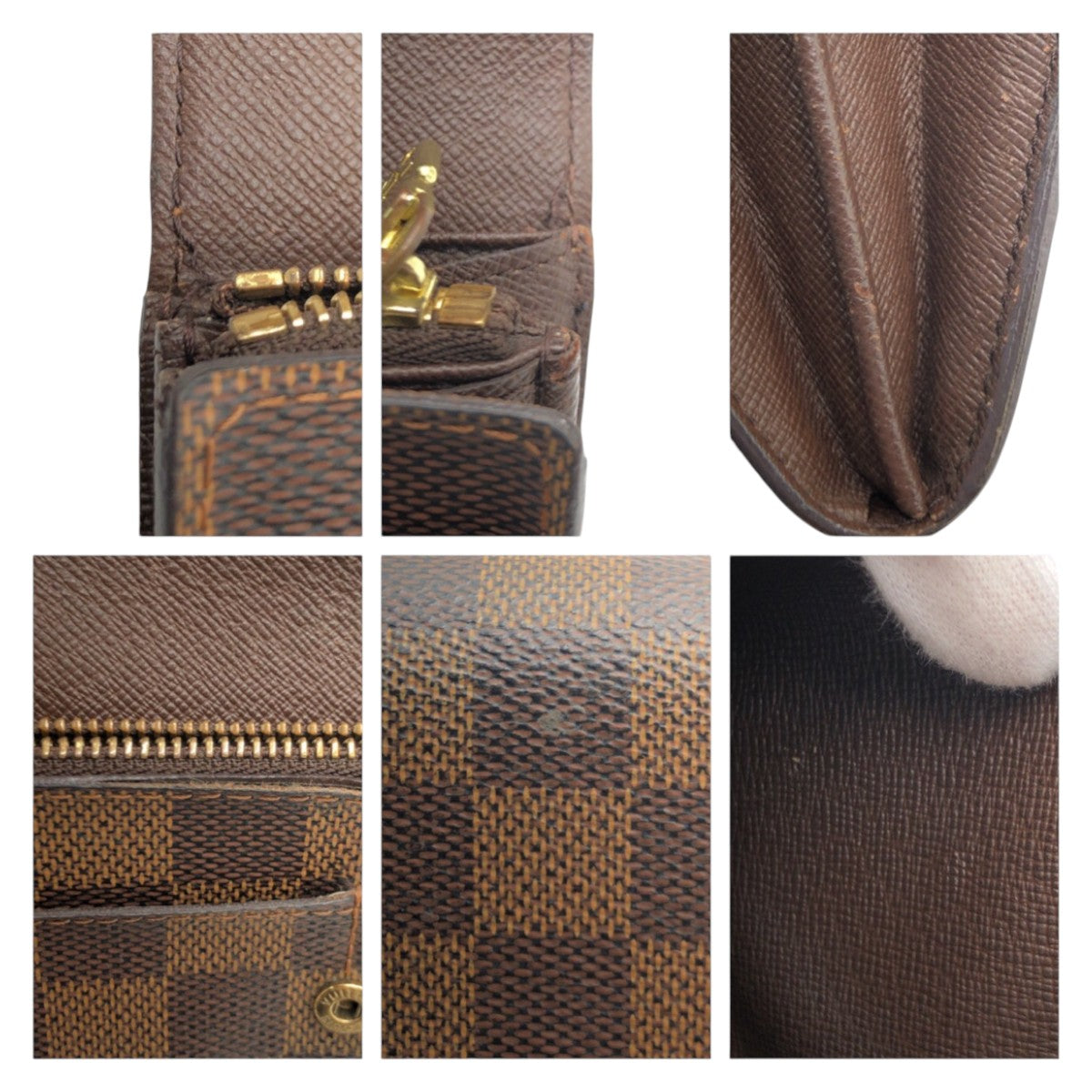 12840
LOUIS VUITTON ルイヴィトン ダミエ ポルトモネ クレディ ブラウン ゴールド金具 PVC N61725 長財布 ロングウォレット 男女兼用  レディース