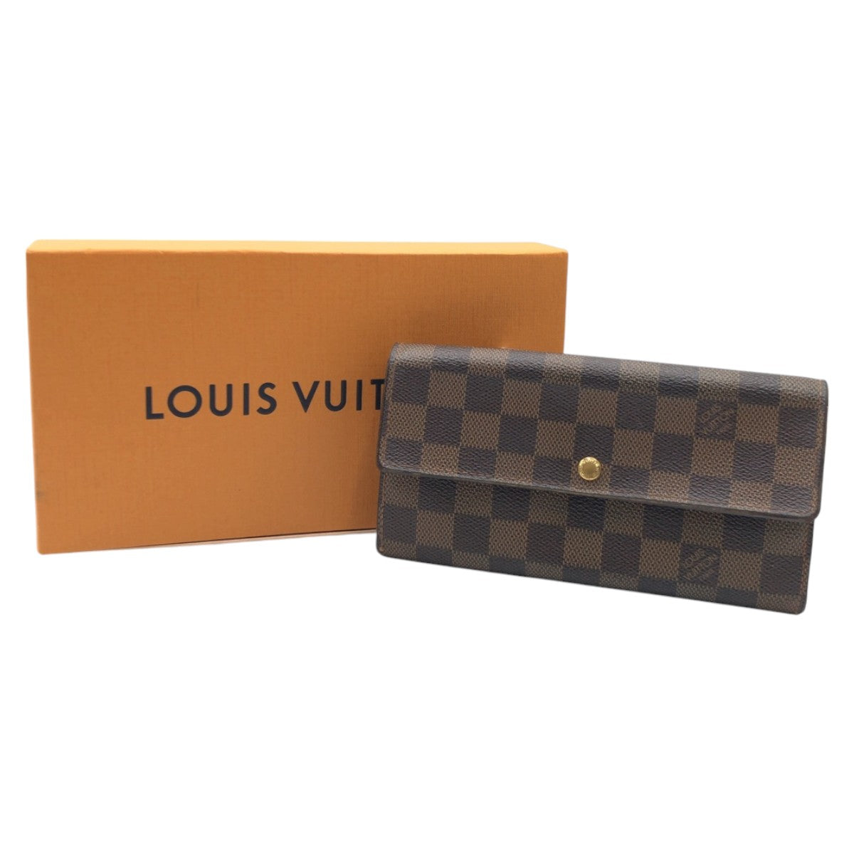 12840
LOUIS VUITTON ルイヴィトン ダミエ ポルトモネ クレディ ブラウン ゴールド金具 PVC N61725 長財布 ロングウォレット 男女兼用  レディース