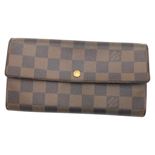 12840
LOUIS VUITTON ルイヴィトン ダミエ ポルトモネ クレディ ブラウン ゴールド金具 PVC N61725 長財布 ロングウォレット 男女兼用  レディース