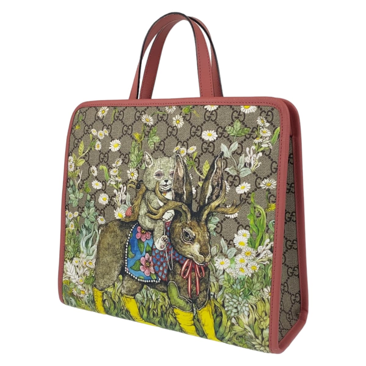 GUCCI グッチ ヒグチユウコ ベージュ マルチカラー GGスプリームキャンバス ハンドバッグ チルドレンズコレクション  レディース