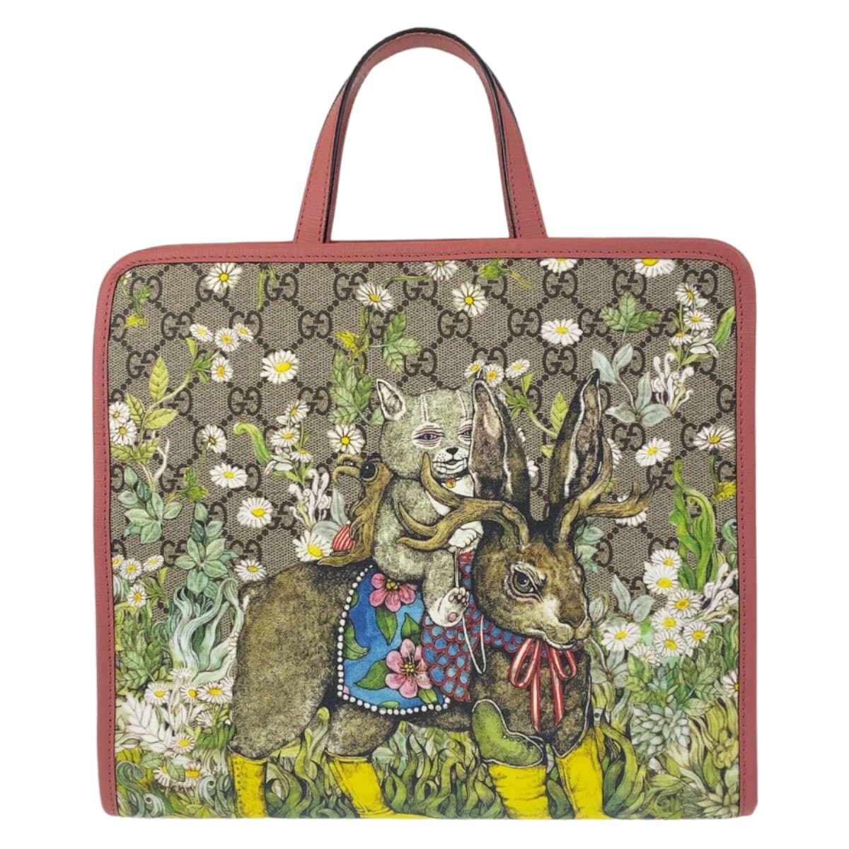 GUCCI グッチ ヒグチユウコ ベージュ マルチカラー GGスプリームキャンバス ハンドバッグ チルドレンズコレクション  レディース