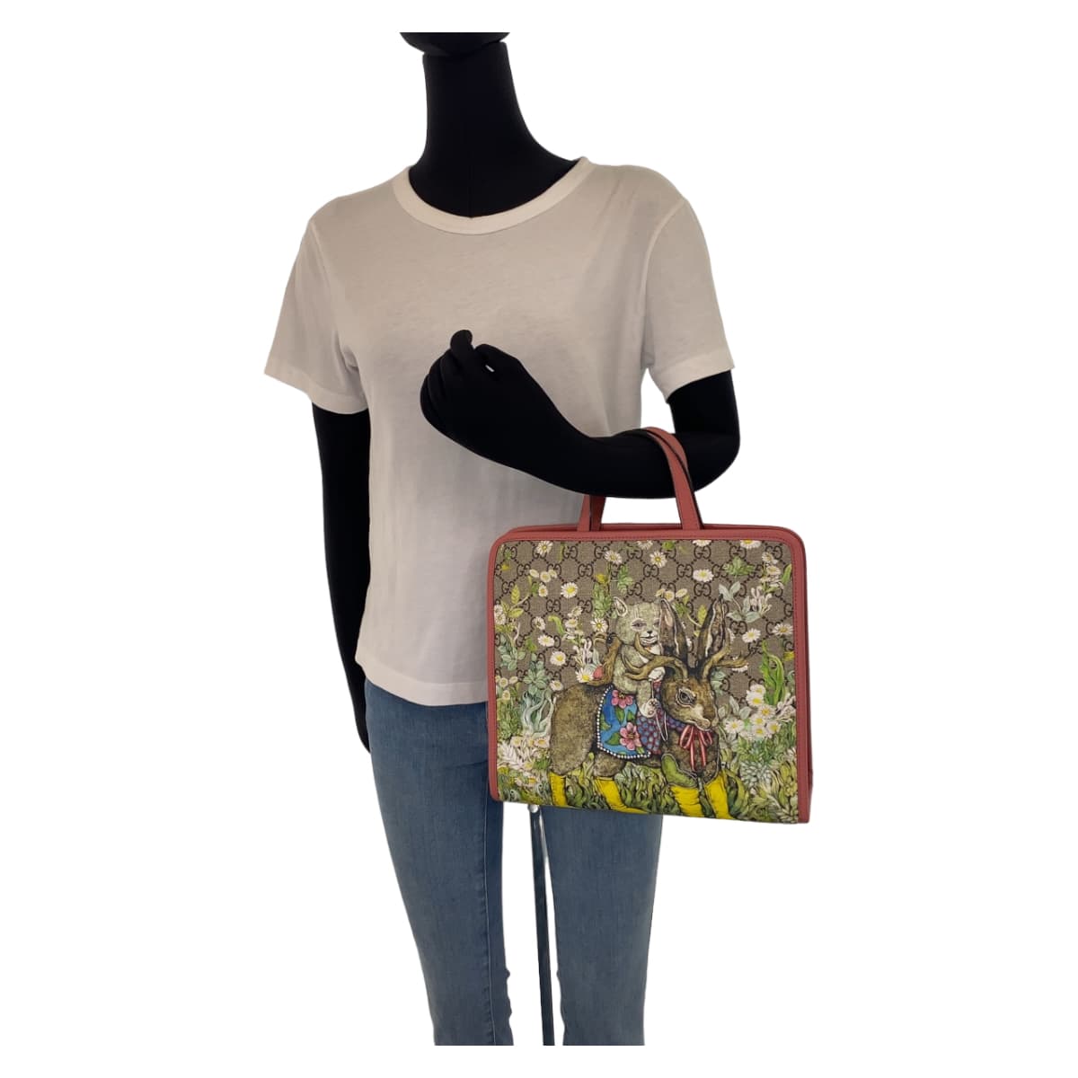 GUCCI グッチ ヒグチユウコ ベージュ マルチカラー GGスプリームキャンバス ハンドバッグ チルドレンズコレクション  レディース