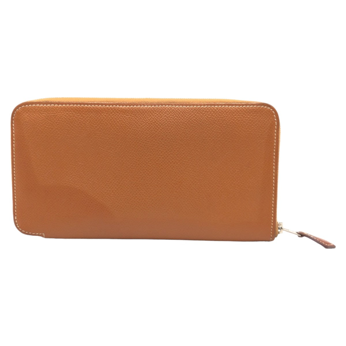 HERMES エルメス アザップ ロングシルクイン ブラウン キャメル ゴールド シルバー金具 ヴォーエプソン / シルク 長財布 ロングウォレット ラウンドファスナー  X刻印  レディース