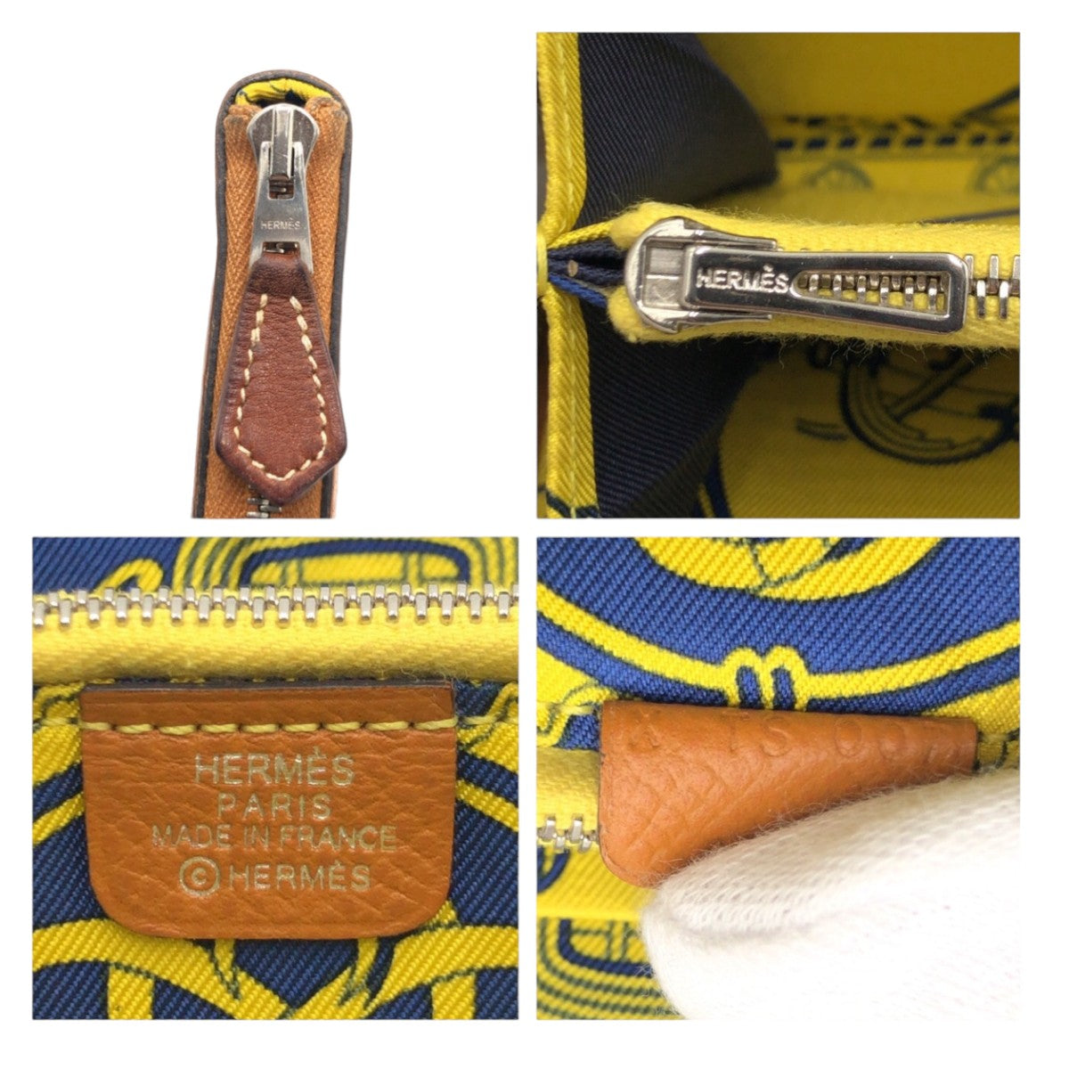 HERMES エルメス アザップ ロングシルクイン ブラウン キャメル ゴールド シルバー金具 ヴォーエプソン / シルク 長財布 ロングウォレット ラウンドファスナー  X刻印  レディース