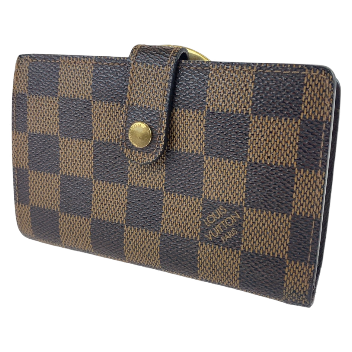 LOUIS VUITTON Damier Portemonnay Bi-fold Wallet, Brown, Gold Hardware, PVC, N61664, Women's, Bi-fold Wallet, Clasp Purse