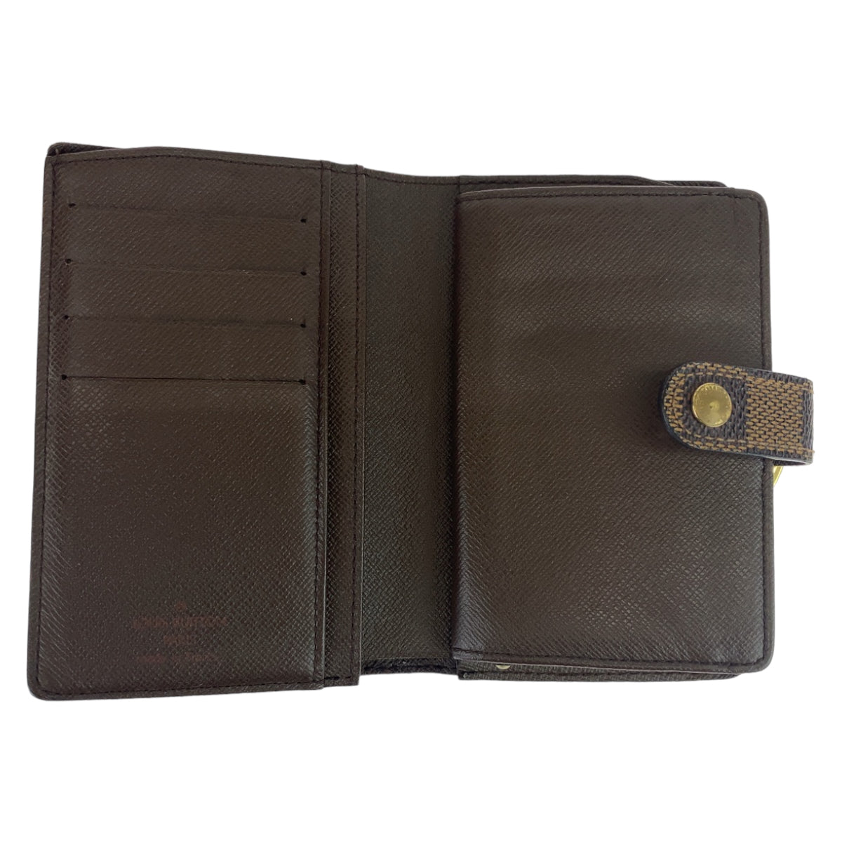 LOUIS VUITTON Damier Portemonnay Bi-fold Wallet, Brown, Gold Hardware, PVC, N61664, Women's, Bi-fold Wallet, Clasp Purse