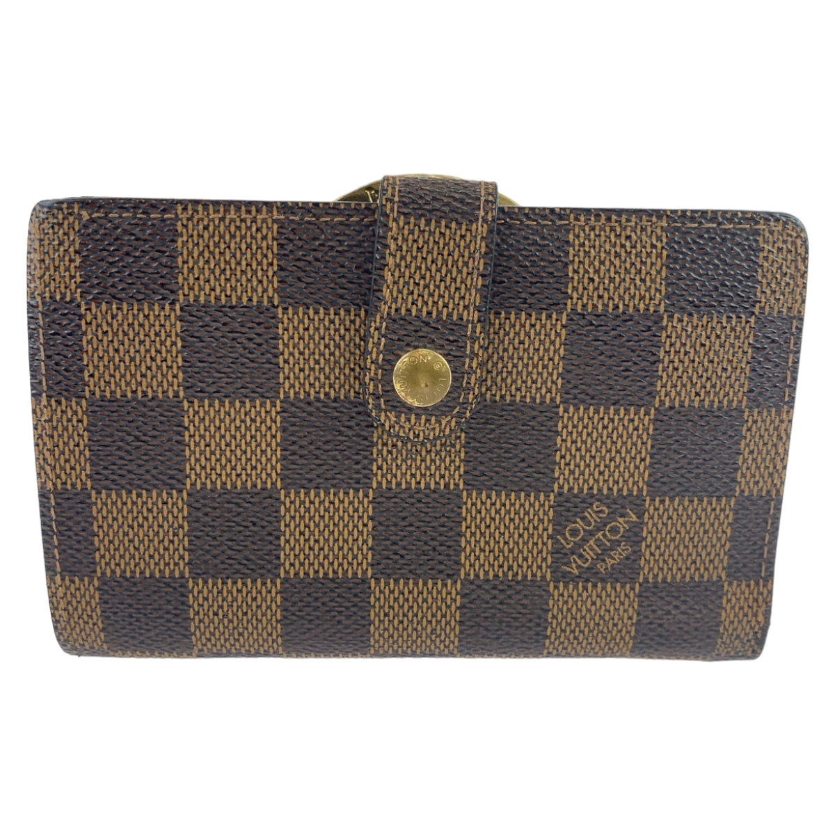 LOUIS VUITTON Damier Portemonnay Bi-fold Wallet, Brown, Gold Hardware, PVC, N61664, Women's, Bi-fold Wallet, Clasp Purse